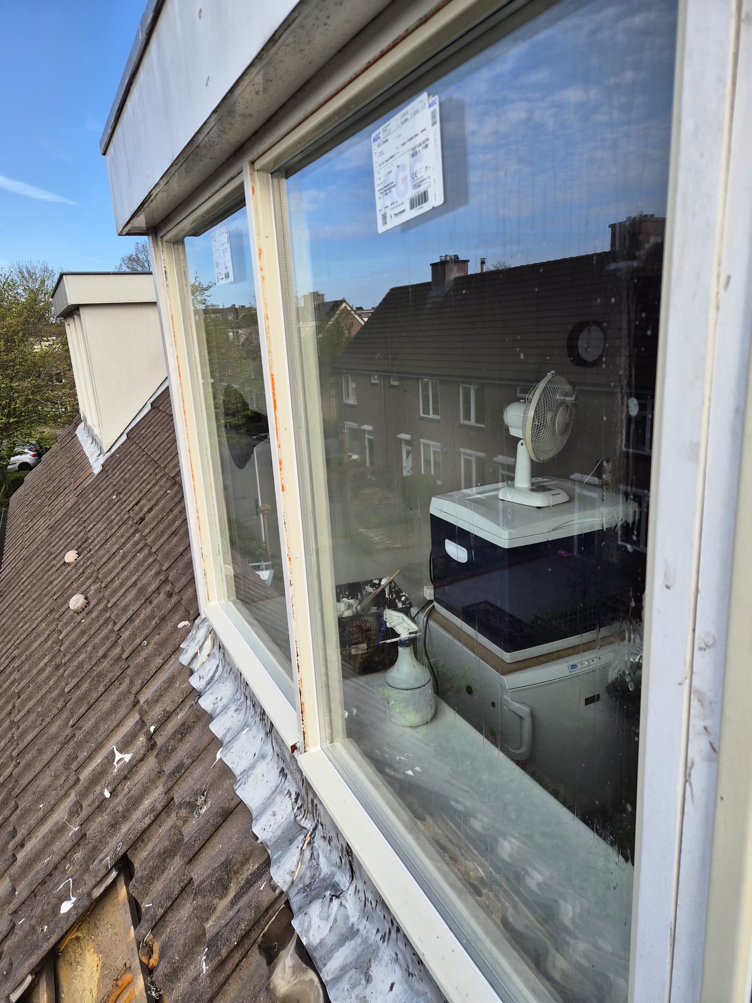 Dubbel glas geplaatst